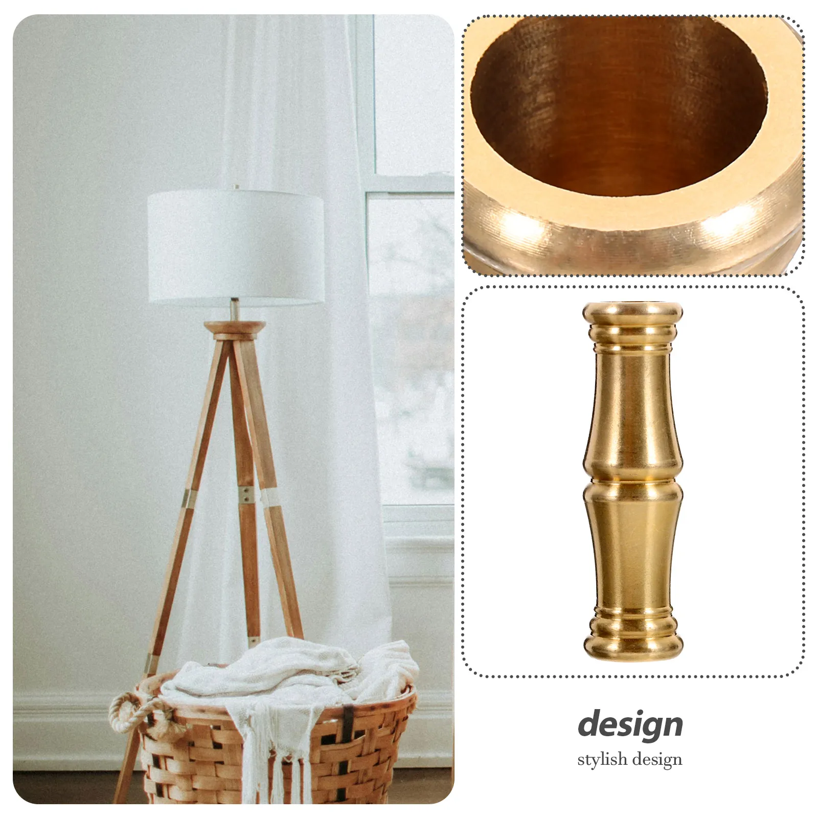 

2pcs Bamboo Lighting Floor Lamp Connecting Rod Extender Metal Lengthen Pole Fixture Straight Pipe LED Lamp Accessories St