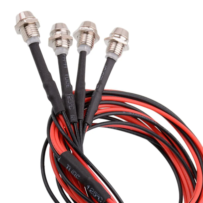 ABUM-2X 4 Kit luce LED 2 fari bianchi 2 rossi 3 mm per 1/24 RC Crawler Car Axial SCX24 90081 AXI00002 parti di aggiornamento