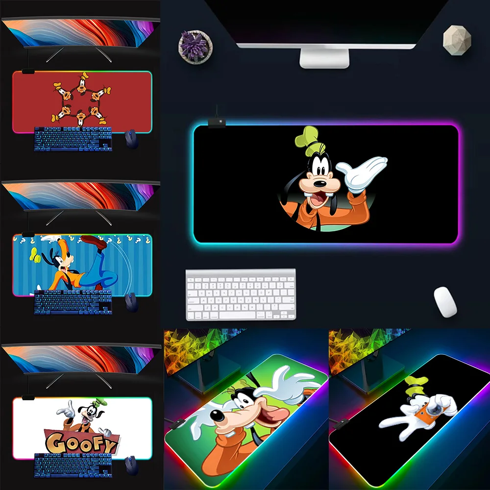 

Goofy RGB Pc Gamer Keyboard Mouse Pad Mousepad LED Glowing Mouse Mats Rubber Gaming Computer Mausepad