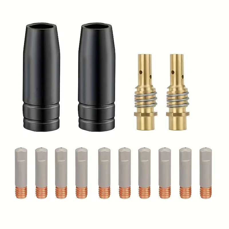 14pcs MB-15AK MB 15AK Coating Safe Guardion Protection Black Nozzle 0.8/1.0/1.2mm Tip Holder Welding Slag European
