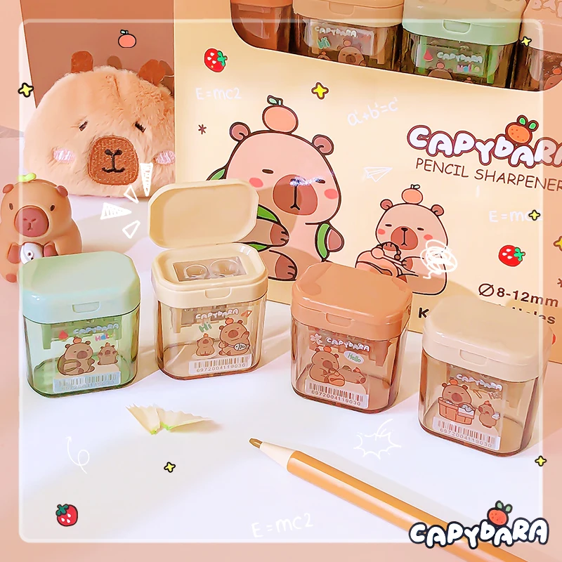 kawaii stationery back to school useful Children's school supplies office pencil sharpener classroom capybara stationery