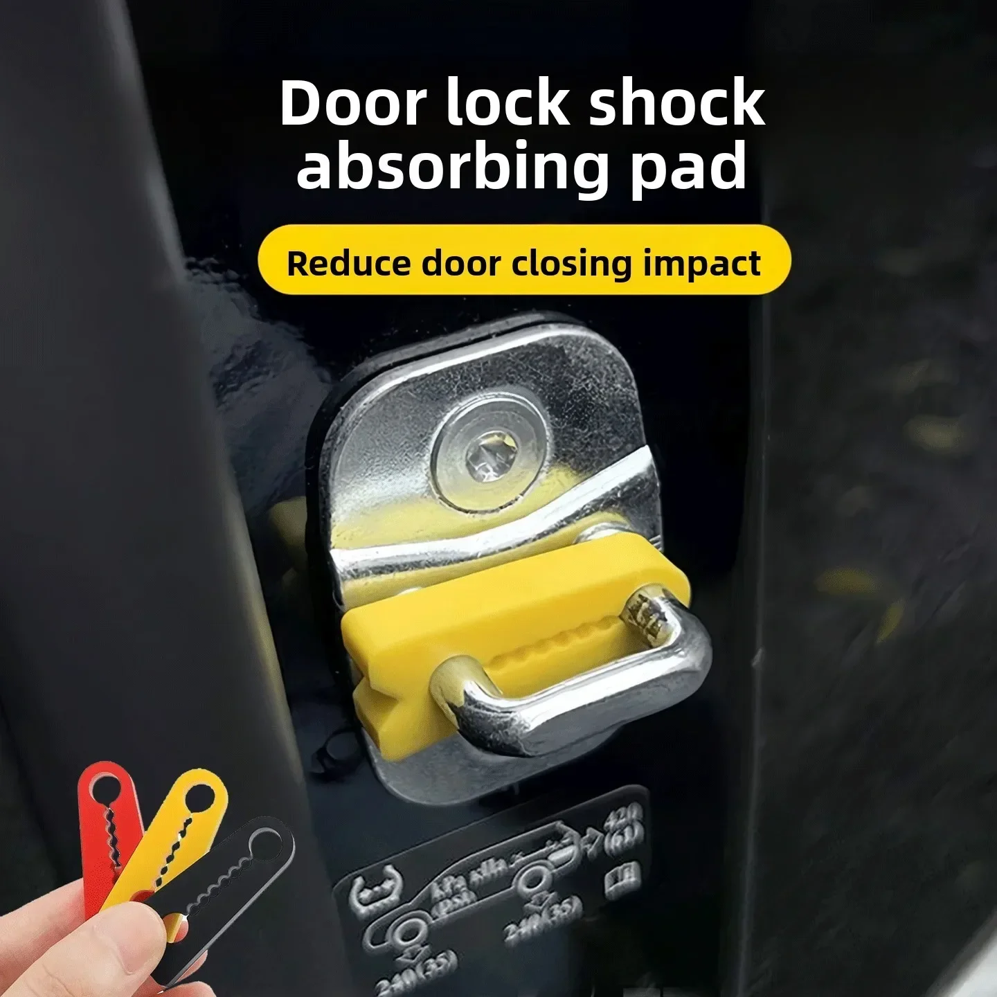 For Car Door Lock Buckle,Silicone Protect Cover Shock-absorbing Buffer Pad Kit,Door Closing Noise Reduction Anti-collision Cover
