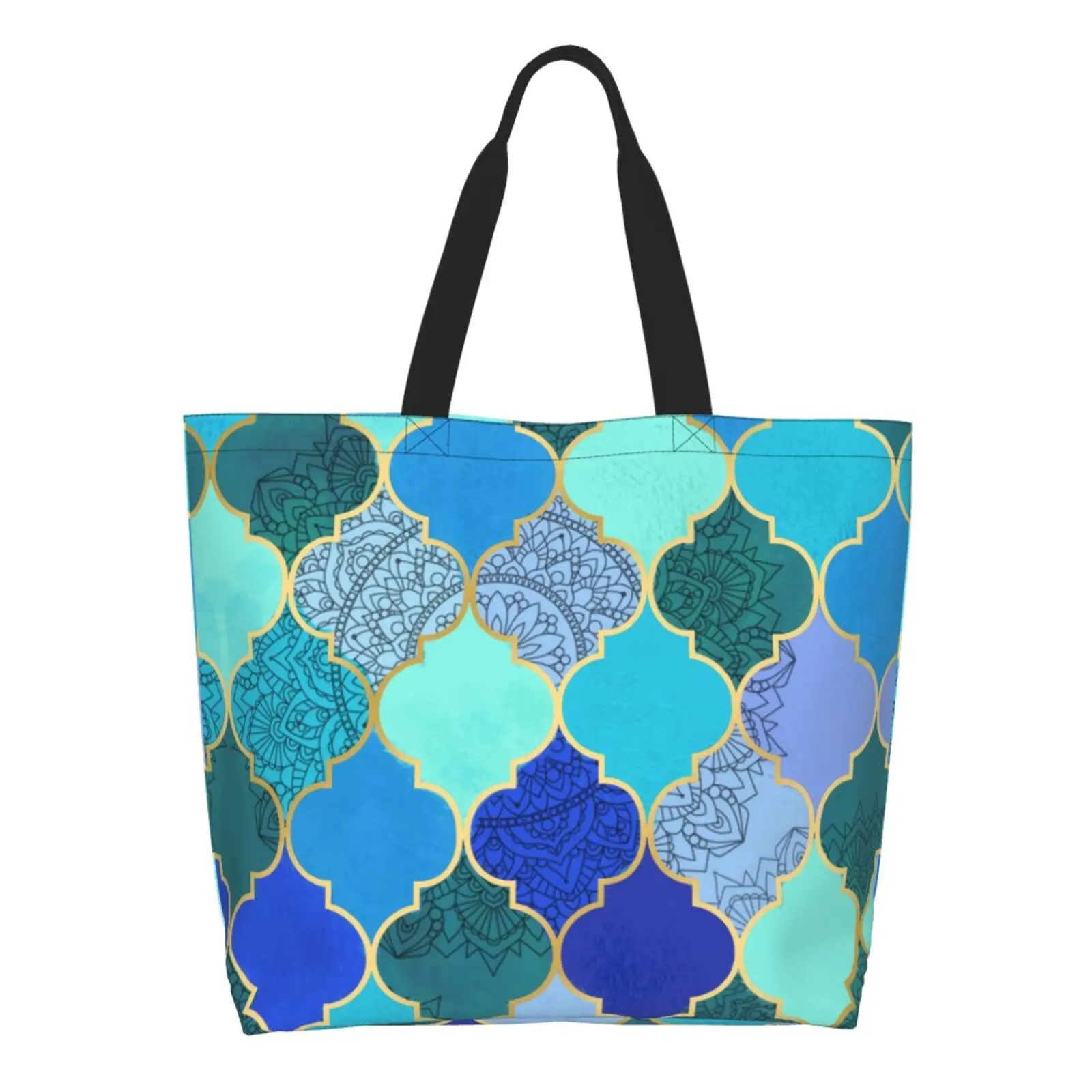 

Moroccan pattern Tote Bag Beach Bag Shopper Bags Handbags Shoulder Bags Woman Shopping Bags High Capacity