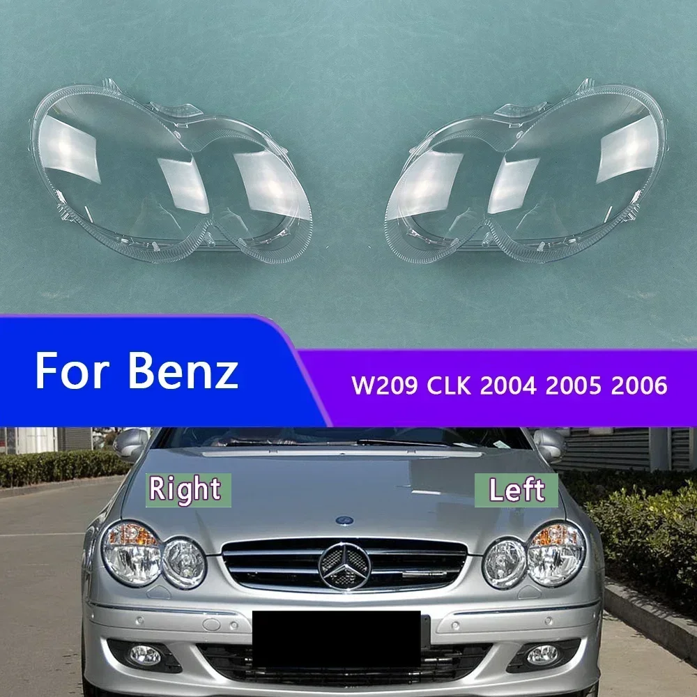 For Benz W209 CLK 2004-2006 (No pattern) Headlights Cover Transparent Headlamp Shell Lens Replace Original Lampshade Plexiglass