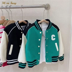 Fashion Baby Girl Boy Baseball Jacket Zipper Infant Toddler Child Bomber Coat Autumn Spring Baby Outwear Baby Clothes 1-10Y