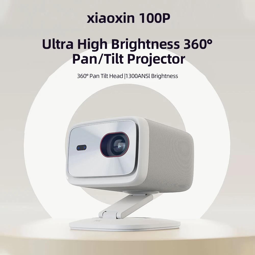 Proiettore originale Lenovo Xiaoxin 100P 850 ANSI Messa a fuoco automatica Wifi6 Smart Home Theater 360 PTZ Supporto proiettore portatile 4K HD