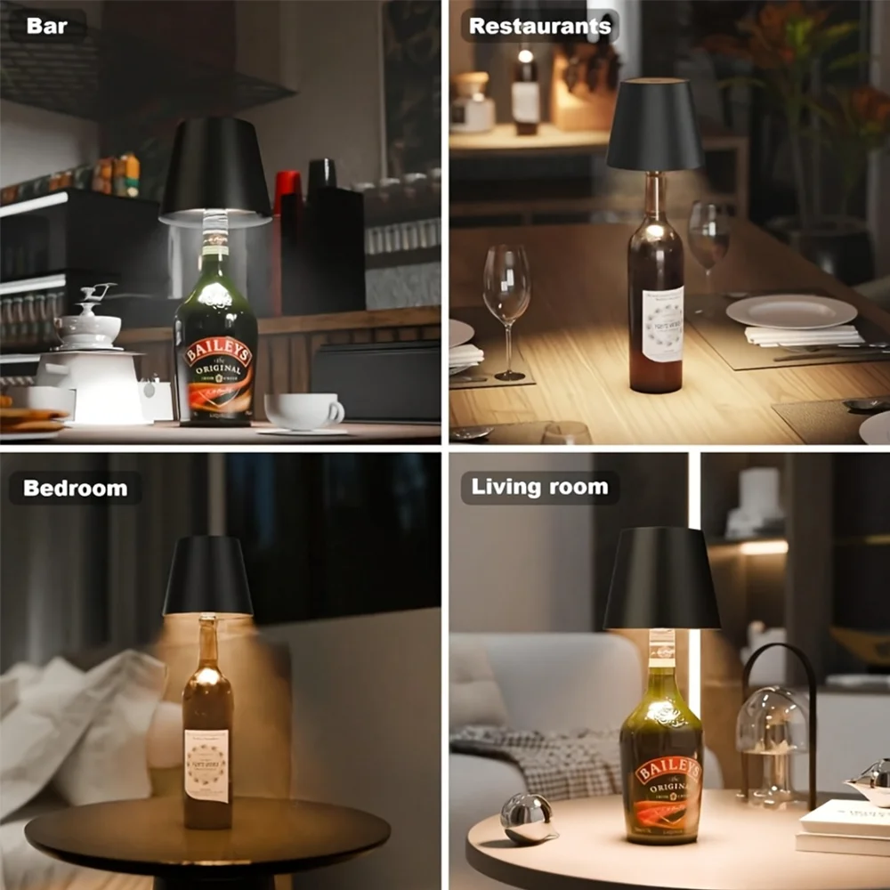 Wireless Wine Bottle Light USB Charging Three Color Touch Precise Dimming Indoor Atmosphere Light Outdoor Camping Light