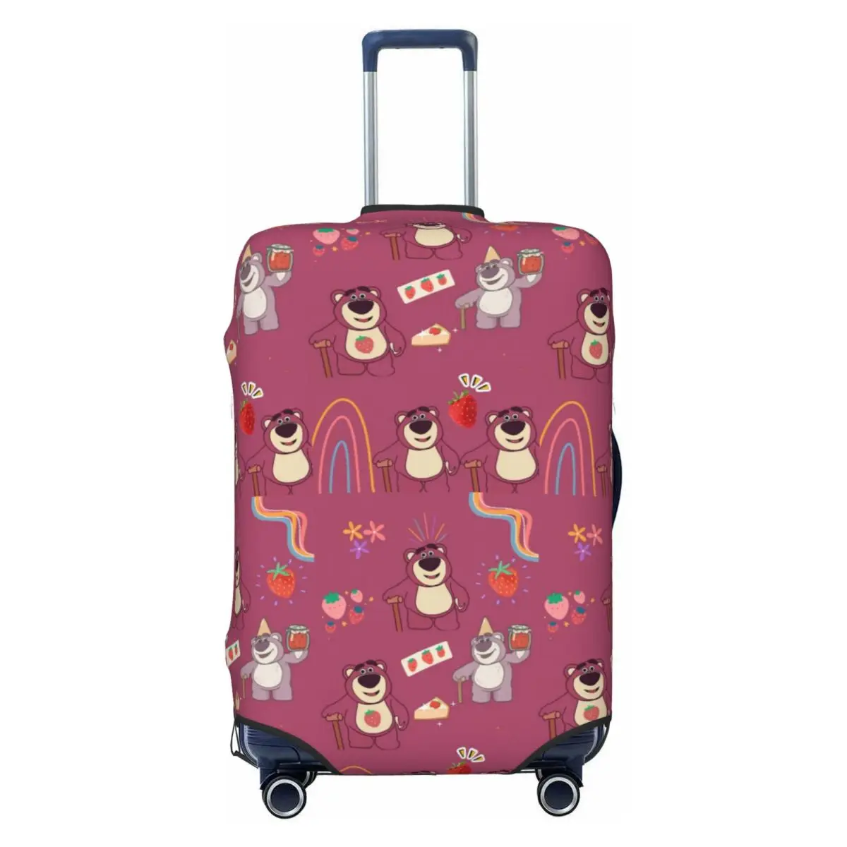 

Custom Strawberry Bear Lotso Huggin Luggage Cover Protector Funny Travel Suitcase Protective Cover for 18-32 Inch