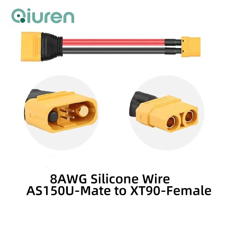 Amass 35cm AS150U-M male to XT90-F female charger adapter cable lithium battery extension cable