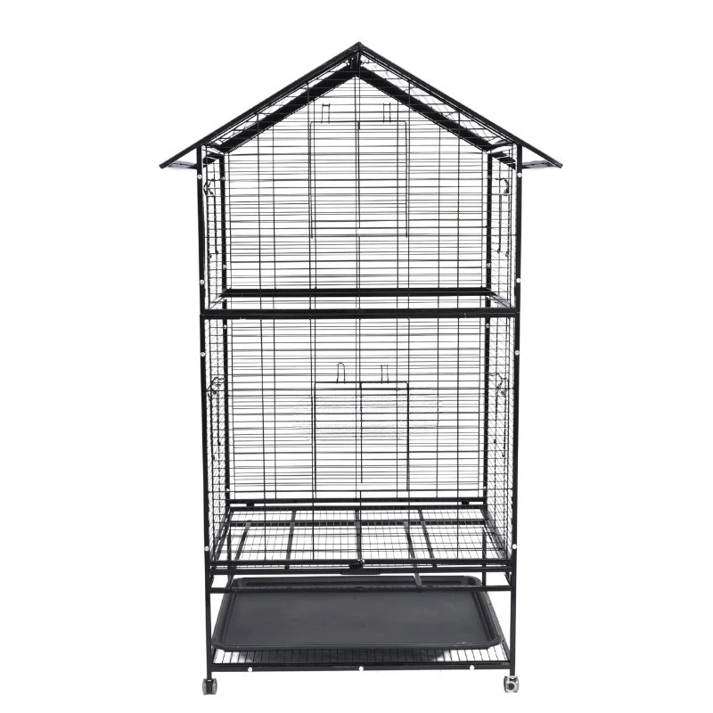 New Hot Sale Large Space Parrot Cage with Poop Tray, Easy Clean Interactive Feeding Bird Cage for Peony Budgie