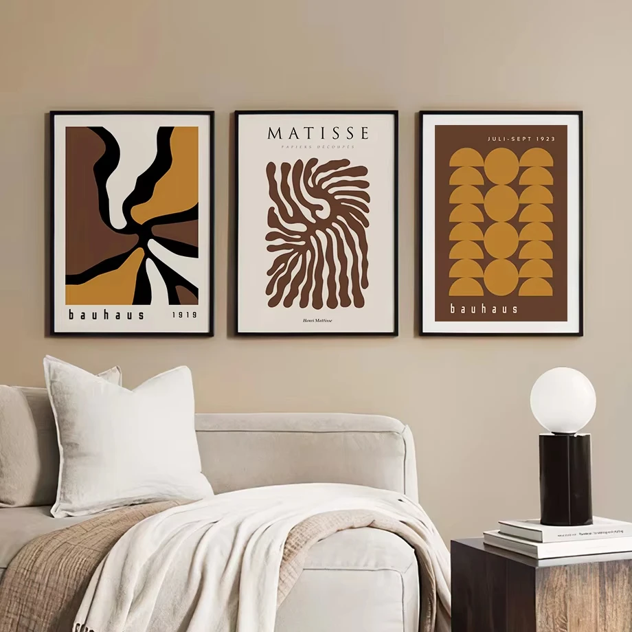 Abstract Bauhaus Line Geometry Matisse Rose Leaf Plant Poster Art Mural Print Canvas Painting Wall Pictures Living Room Decor