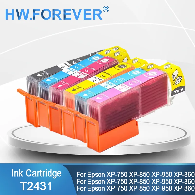 T2431 24XL T2432 T2433 T2434 Compatible Ink Cartridge for Epson XP-750 XP-850 XP-950 XP-860 XP-55 XP-760 XP-960 Printers Inks