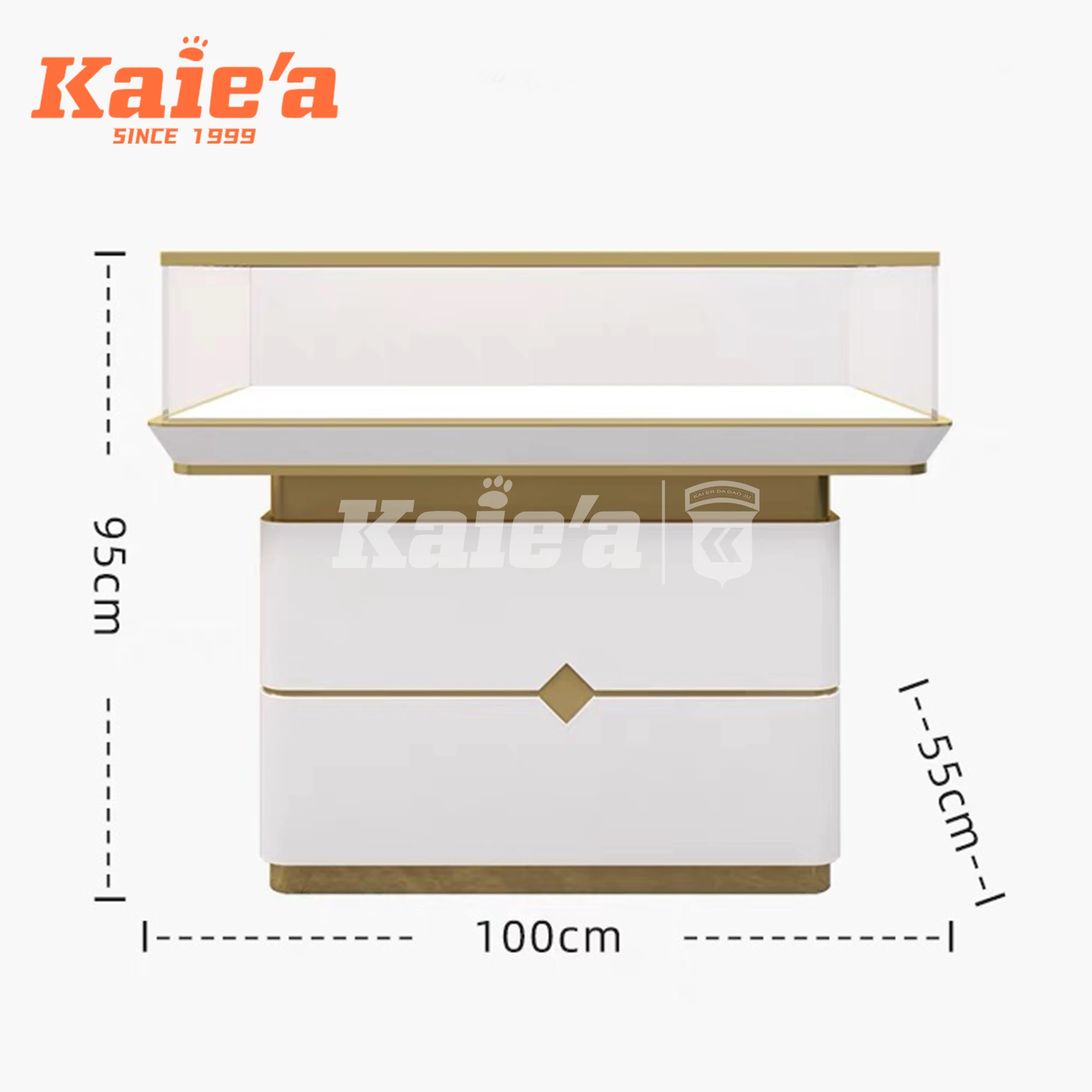 Quiosque de balcão de exibição de joias de ouro moderno para vitrine de vidro de shopping para design de cabine de perfume e joias