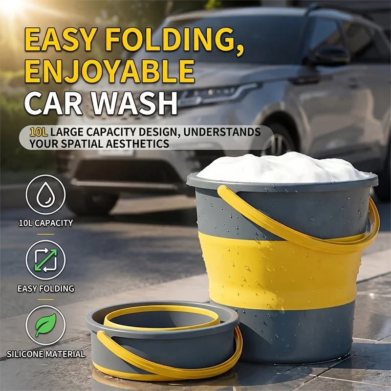 Foldable Portable Water Bucket Lightweight Space-Saving Bucket with Strong Handle.Specification: 5L, 10L