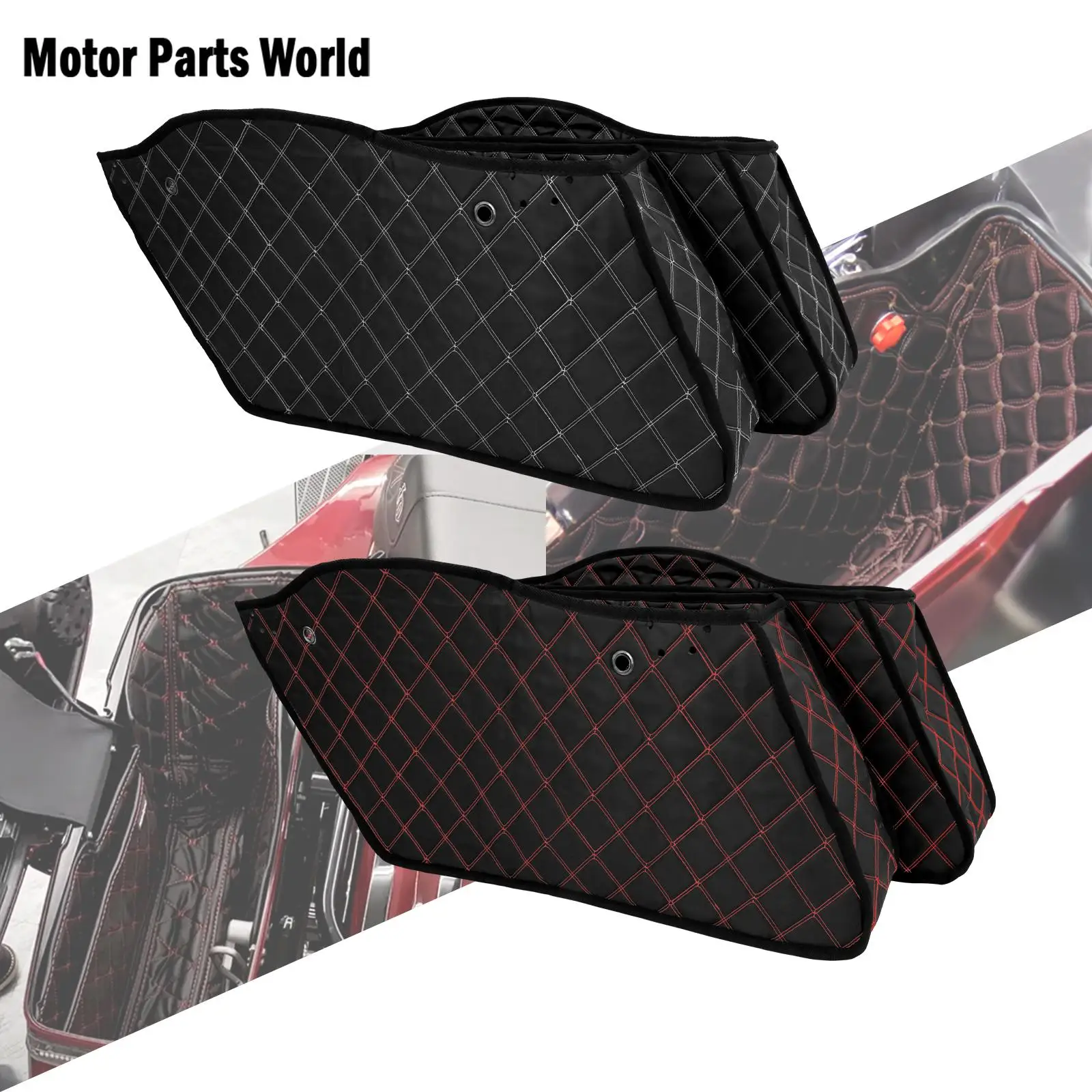 Motorcycle Saddlebag Insert Carpet Liner Thread Extended Bags For Harley Touring Electra Street Glide Road King FLHX 1993-2013