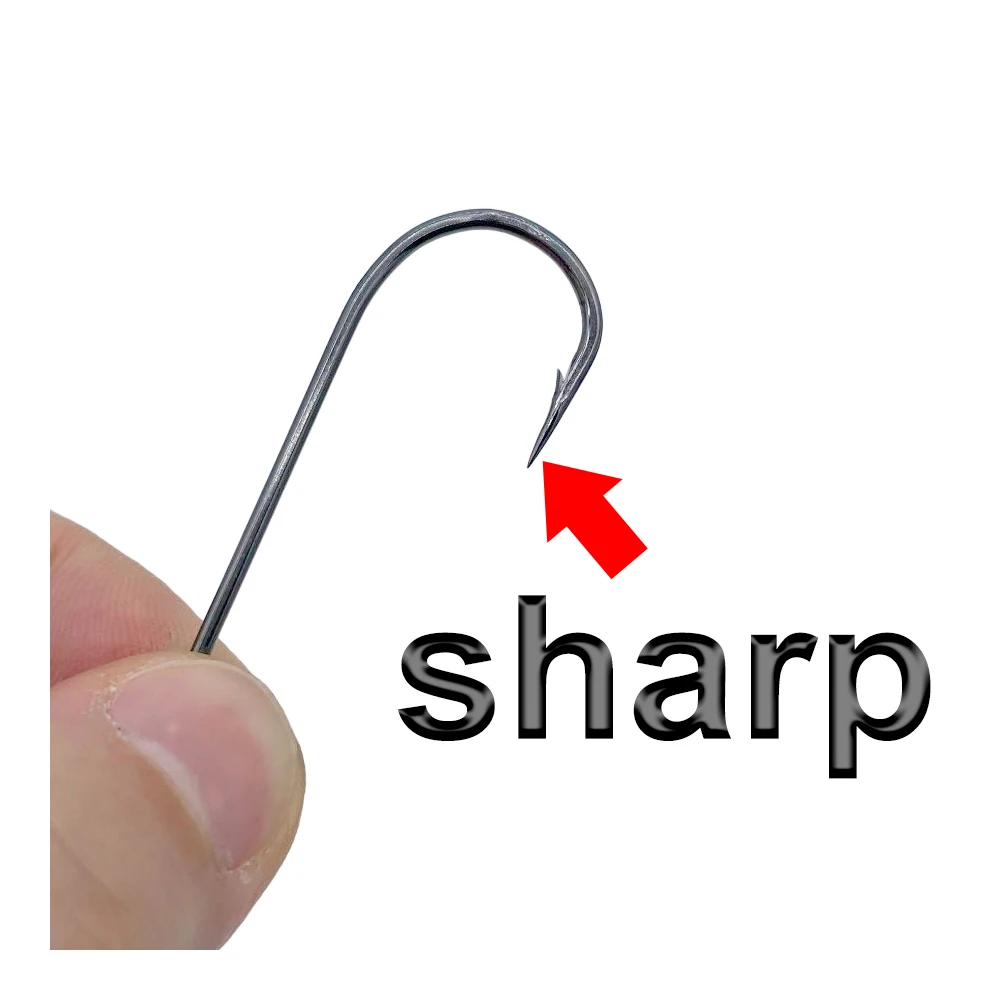 50Pcs Lead Hook High Carbon Steel Flat Play Barb Right Angle Hook Luya Crank Band Assemble Accessories Fishing Tackle