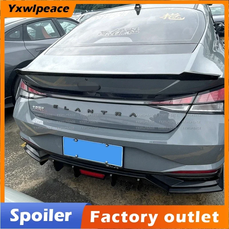 

For Hyundai Elantra Avante Cn7 2020 2021 2022 Spoiler High Quality ABS Plastic Rear Trunk Lip Spoiler Body Kit Accessories