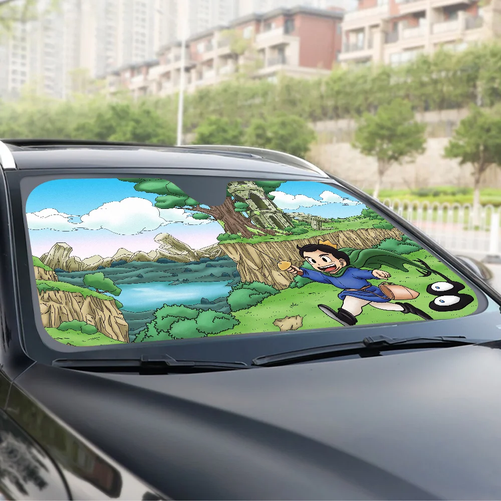 أنيمي تصنيف الملوك مظلة السيارات الظل الشمس حامي الزجاج الأمامي قناع غطاء طوي سيارة الطفل قابل للسحب حماية من الأشعة فوق البنفسجية