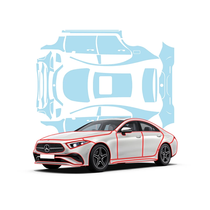 

Подходит для невидимой автомобильной пленки Mercedes CLS, импортной защитной пленки из ТПУ, прозрачной осветляющей матовой пленки