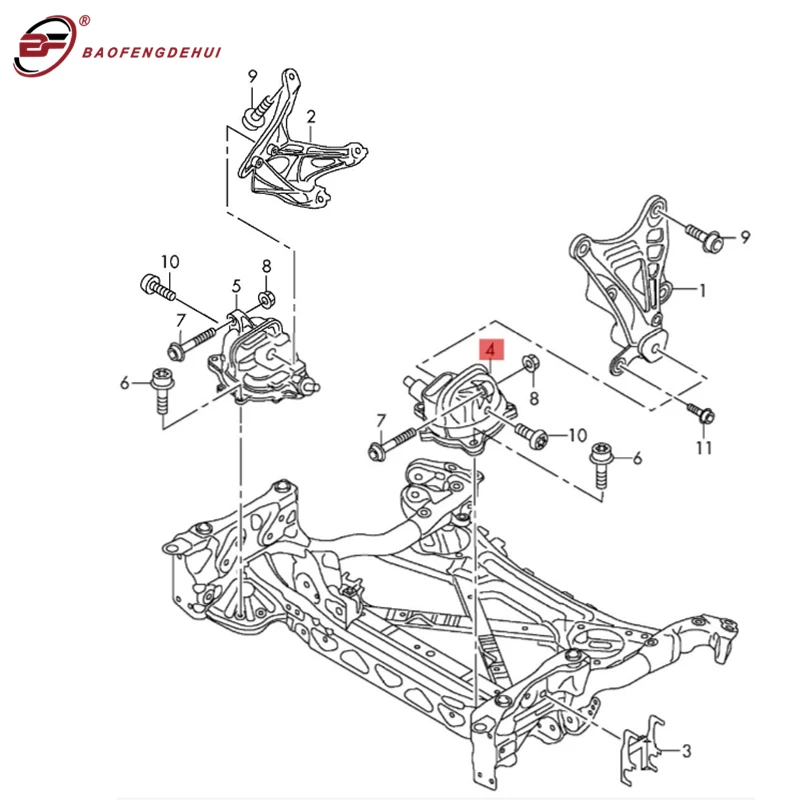 Electric Motor Mounts For Audi A8/A8Q 4.2 V-type Diesel Engine 8-cylinder 4H0199381CB Left 4H0199382BB Right