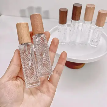 10ml 12ml transparente Glass prüh flasche Buche Deckel flüssige Parfüm Probe Split Flasche leerer Behälter Lagerung Organizer