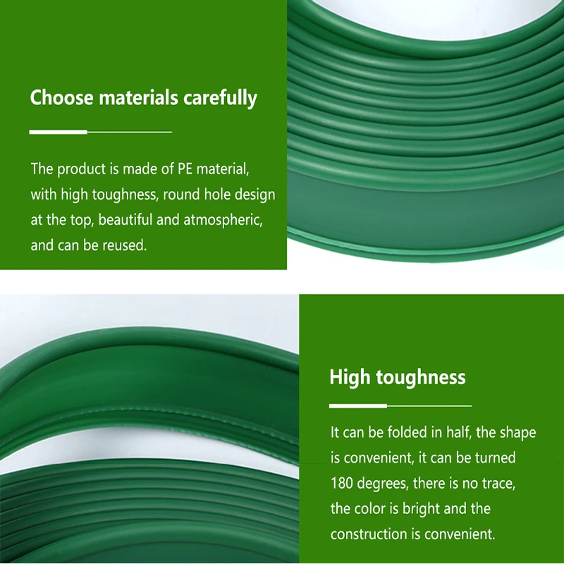 10/5MGreen Belt Plants Outdoor Lawn Edging Strip Flexible Gardening Isolation Path Barrier Plastic Grass Fence Protective Border