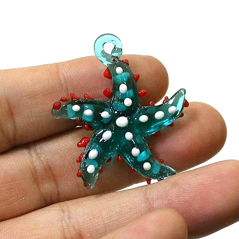Niedliche meeres tiere Seestern Charme Miniatur glas Seestern Anhänger Dekoration für DIY Schmuck Halskette Armband Herstellung Zubehör oder Aquarium Dekoration Vorräte – Detail 11