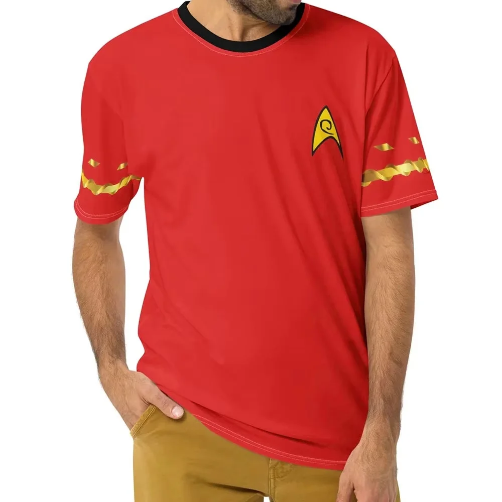 TV Series Star Trek Engineering Uniform Cosplay  T-shirt Short Sleeve O-neck Loose Tshirts Men  Clothing 3D Print Tee