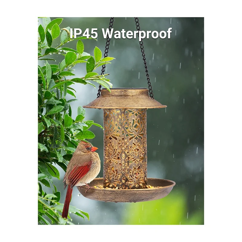 Solar Bird Feeder Outdoors Hanging Bird Feeder For Cardinals Solar Garden Lantern With S Hook