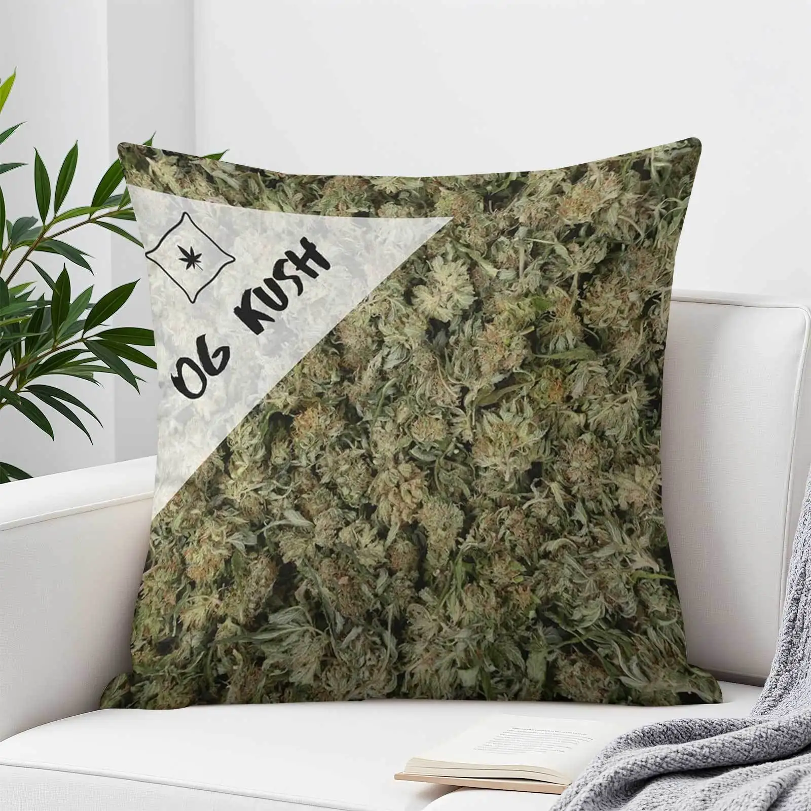 Customize 1pc Hindu Kush Botanical Pattern. Decorative Square Throw Pillow Covers with Double-sided Printing. 18x18 Inches. Suit