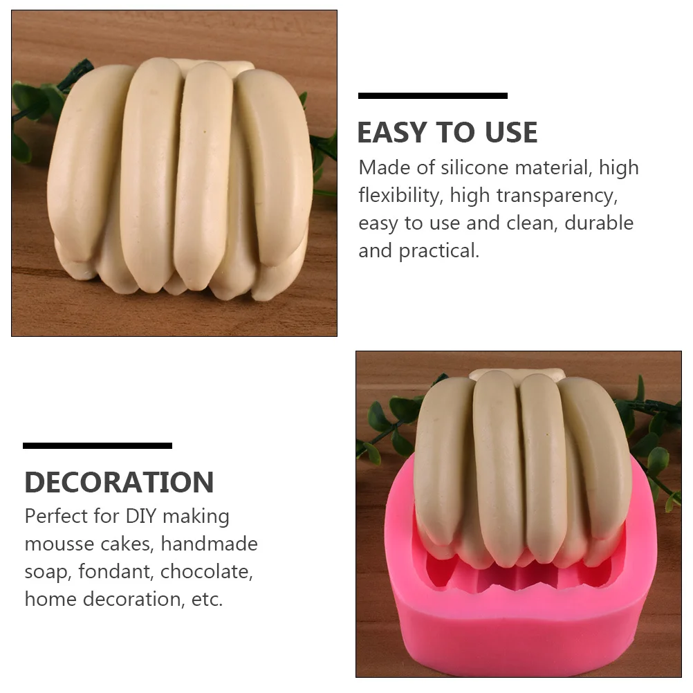 

1Pcs Banana Silicone Mold 3D Non Stick Fondant Mold for Cake Decoration Baking Supplies DIY Mousse Soap Chocolate Kitchen Gadget