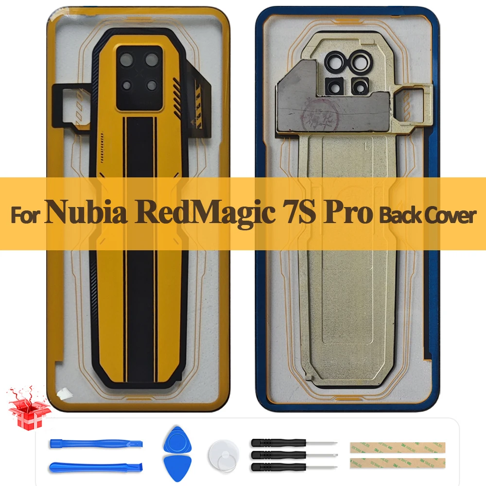 Original Back Cover For ZTE nubia Red Magic 7S Pro Battery Back Cover Housing Rear Door Case NX709S Replace Parts + Camera Lens