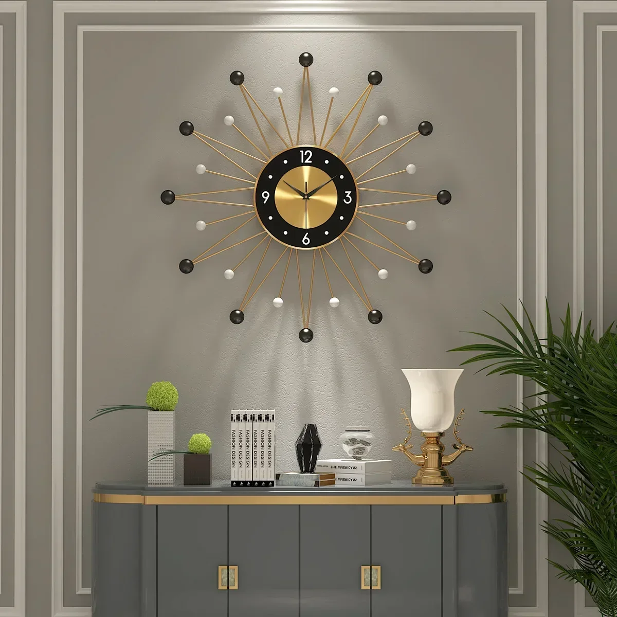 

Living Room Simple Wall Clock Home Creative Iron Mute Clock European Decoration Modern Design Large Wall Clock Wall Stickers