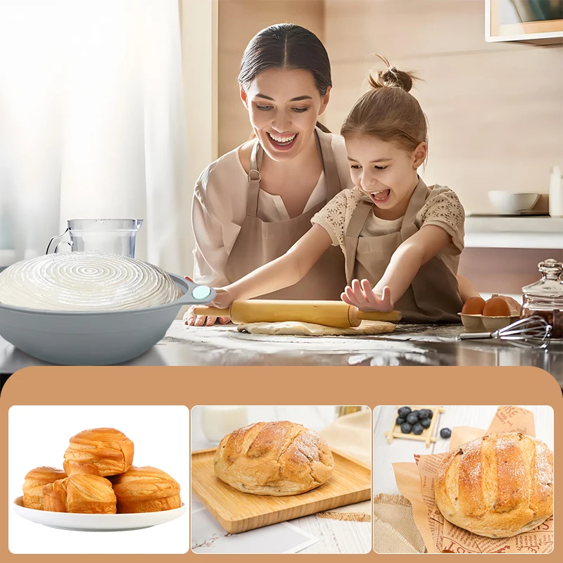1PC Silicone Foldable Banneton Bread Proofing Basket - Sourdough Bread Baking Bowl Food Grade Kitchen Accessory - view 5