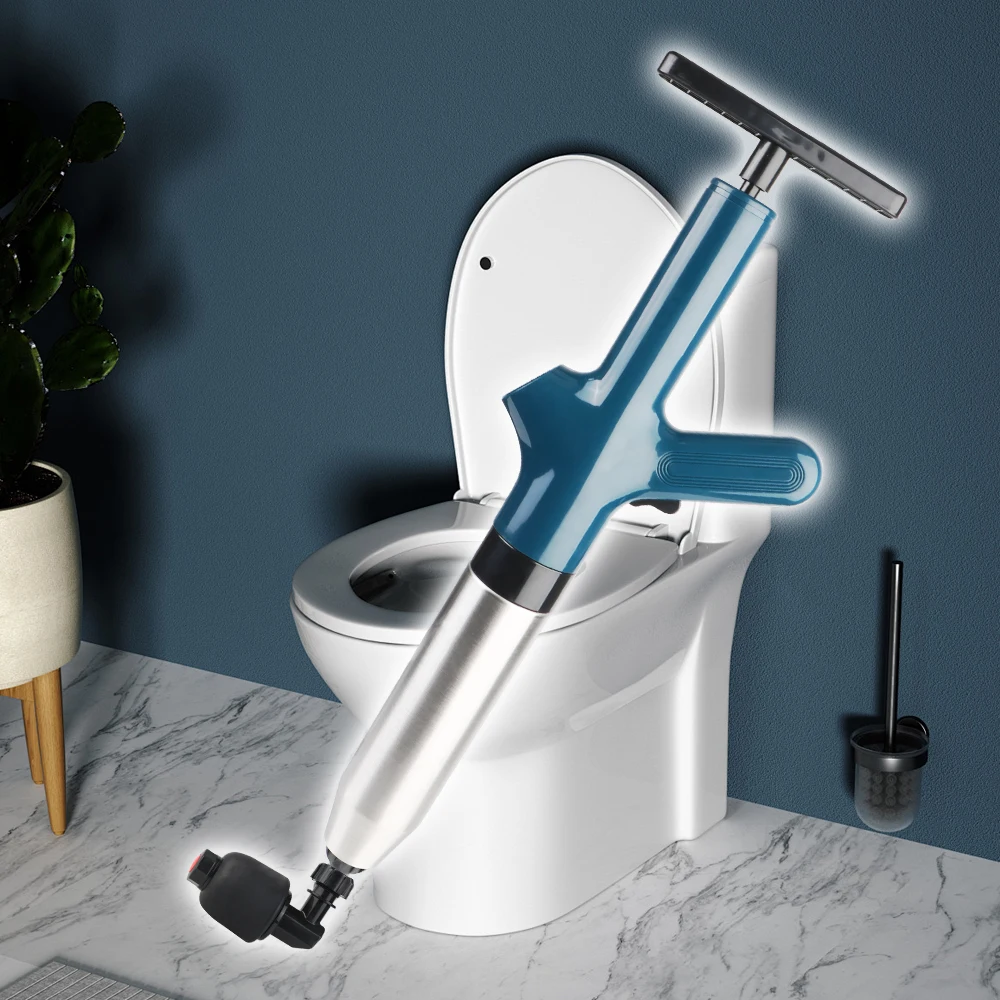 Toilet Clogged Unclogging Device Bath Toilets Bathroom Shower Sink Bathtub Dredge Clog High Pressure Drain Plunger Pipe Plunger