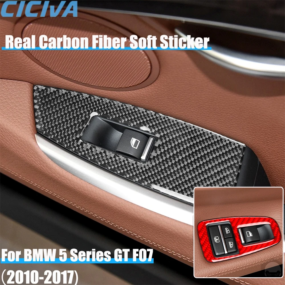

Carbon Fiber Car Accessories Window Lift Trim Cover Soft Sticker For BMW 5 Series GT F07 2010 2011 2012 2013 2014 2015 2016 2017