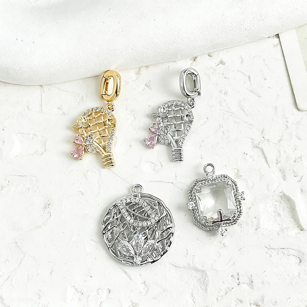 

Дизайнерские комплекты для создания украшений своими руками: подвески/аксессуары для ювелирных изделий/покрытие из настоящего золота/медные подвески/ручная работа/DIY-шармы с фианитами # 196329