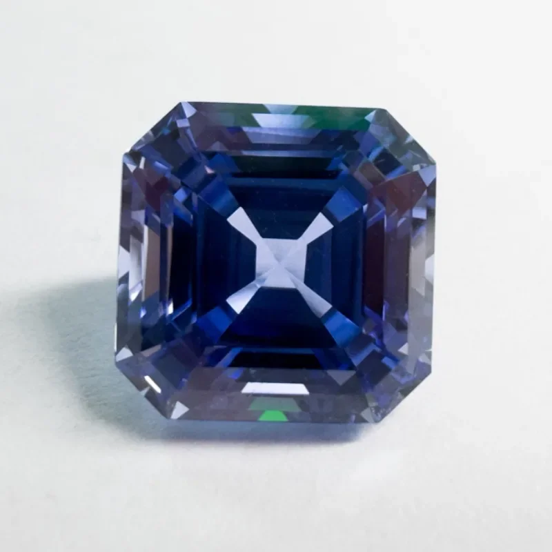 

Top Lab Grown Sapphire Cornflower Color Square Asscher Cut VVS1 Charms DIY Jewel Making Material Selectable AGL Certificate