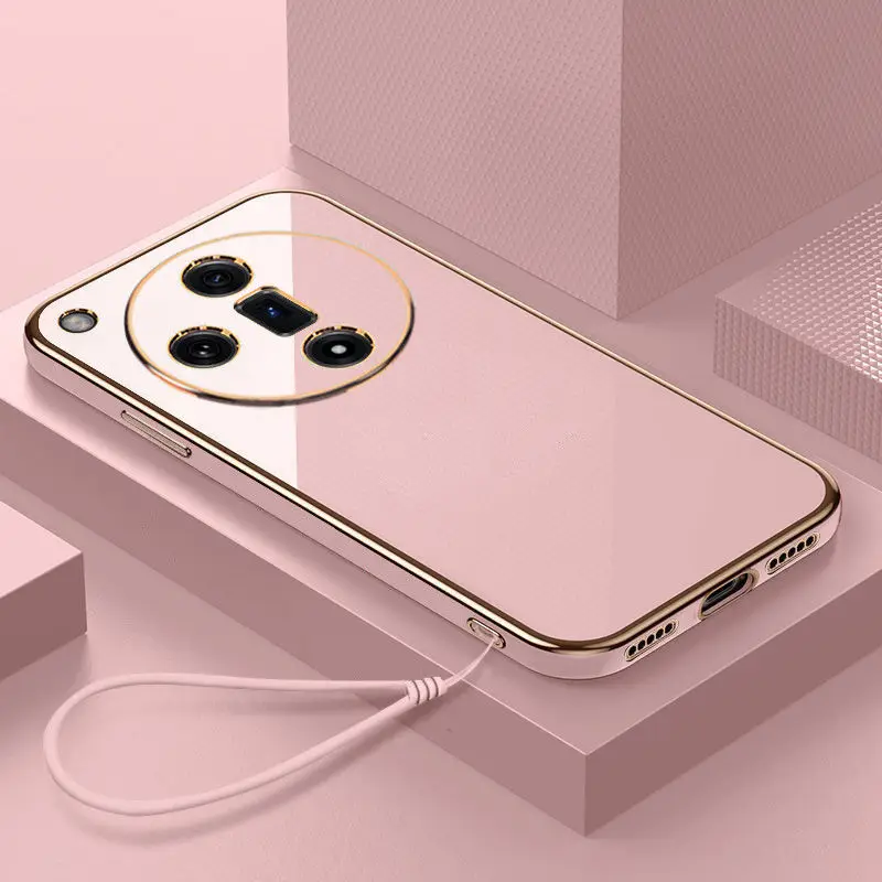 For OPPO Find X7 Case OPPO Find X7 Phone Case Straight edge electroplate Plating ShockProof Silicone Back Soft Cover image 5