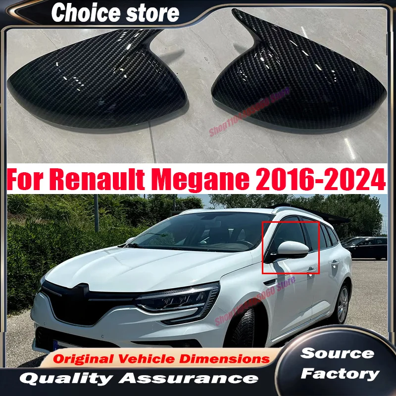 For Renault Megane 2016 2017 2018 2019 2020 2021 2022 2023 2024 Bull Horn Rearview Mirror Protective Cover ABS Material