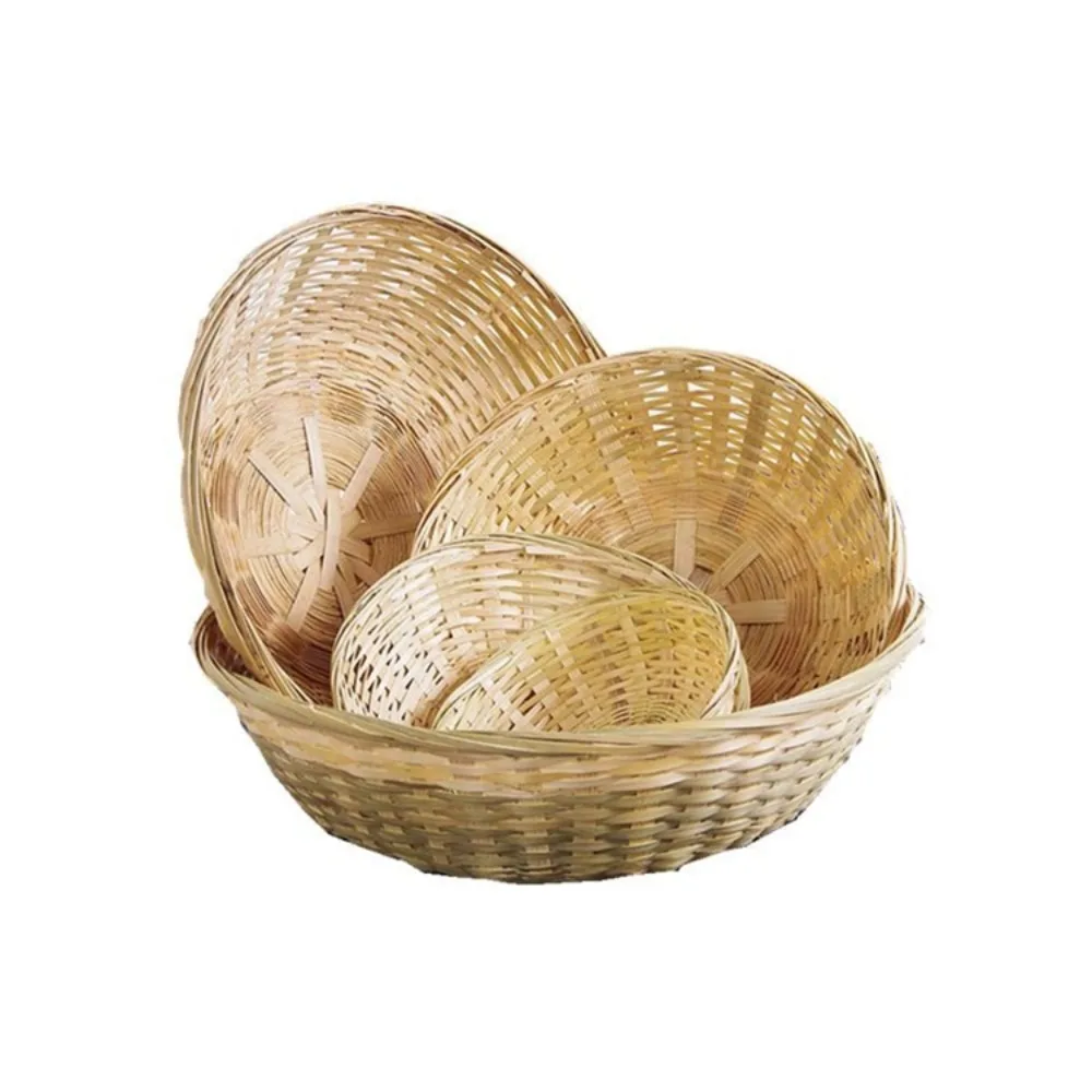 Vegetable Food Storage Basket Bread Fruit Round Dustpan Decorative Woven Basket Desktop Decoration Pastry Plate