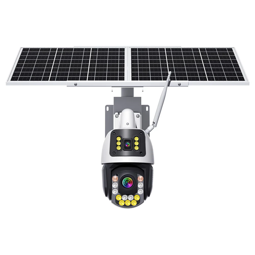 

4K Wireless Solar 50X PTZ Long-distance Dual Lens CCTV Security Smart Dome Camera With Laser Light Night Vision POE Optional