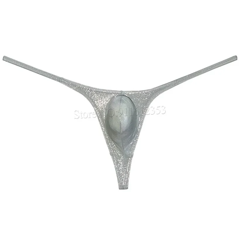 Mens Shiny Ice Silk Thong G-string Lingerie Mini Bikini Sexy Thong Wet Look Underwear