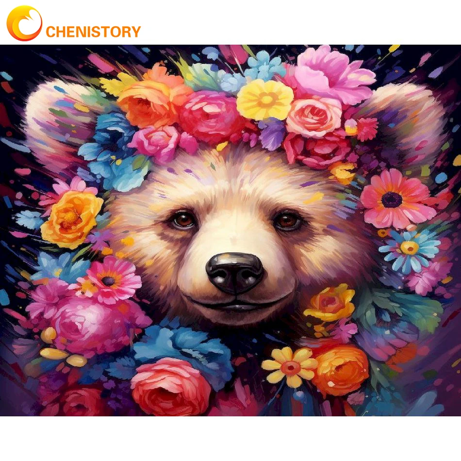 

CHENISTORY Full Round Diamond Painting Summer Cute Animal 5D Diamond Embroidery Mosaic Kit Cross Stitch For Home Decor Gift