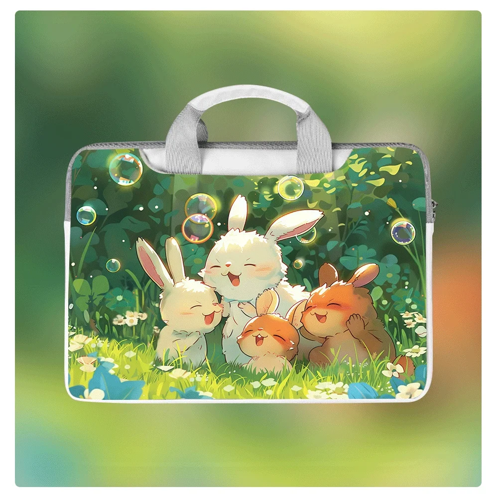 

Cute Animal Rabbit Laptop Bag Case 12 13 14 15 16 15.6 Inch Large Capacity for Apple MacBook Air Pro Dell Student Holiday Gift