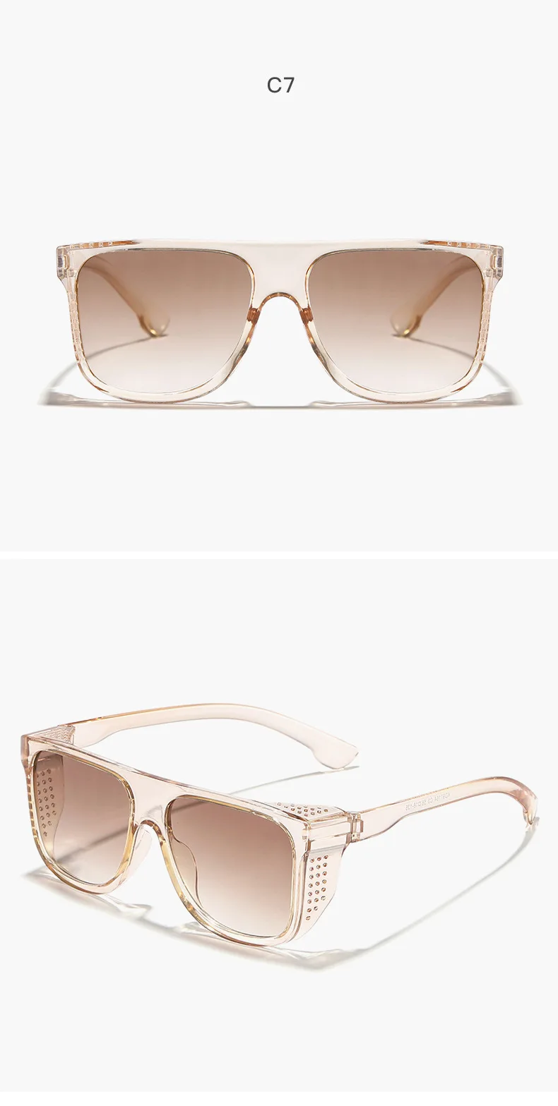 Neue Vintage Quadratische Sonnenbrille für Damen und Herren Marken-Rechteck-Sonnenbrille Ovale Brillen für Männer und Frauen – Detail 16