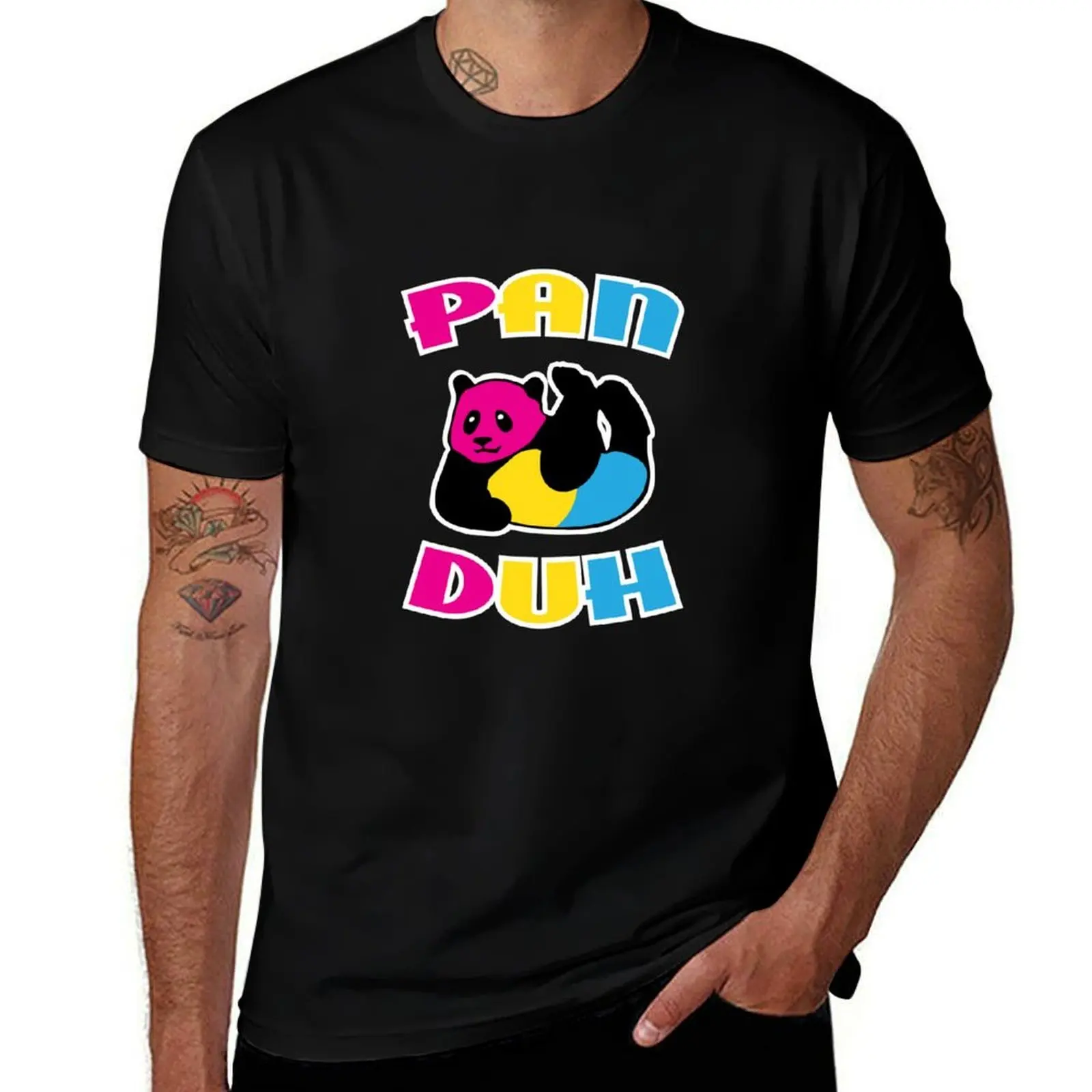 

Pan Duh Panda Pansexual LGBT Pride T-Shirt man t shirt luxury t shirt man casual T-Shirt