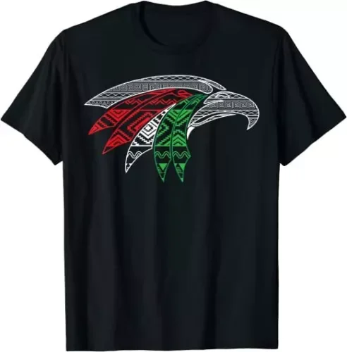 

Mexico Flag - Mexican Eagle Aztec Style Design Gift T-ShirtGraphic T-shirts For Men Clothing Women Tees Y2K Tops Unisex Summer