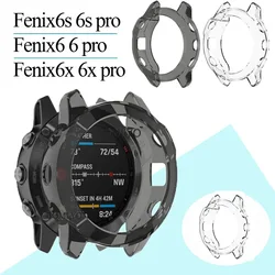 Protective Case For Garmin Fenix 7 7S 7X Pro Solar 6 6S 6X Pro TPU Transparent Protector Smart Watch Strap Silicone Bumper Cover