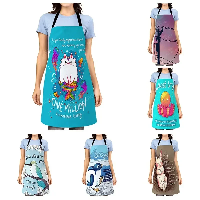 Aesthetic Women kitchen apron kids original Children Waterproof girl  princess waiter work apron oil proof cartoon kawaii cute